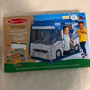 Melissa & Doug Blue and White Camper Tent Play Set